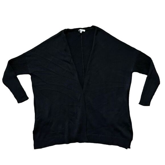 Skinnygirl Sundazed Open Front Oversized Cardigan w/ Pockets Black Sz Medium - Picture 8 of 13